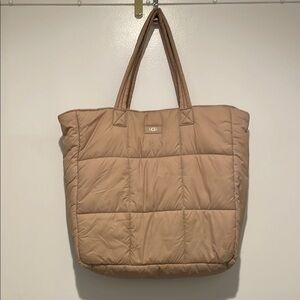 UGG Tan Quilted Tote Bag Puffer Style Tote VGUC